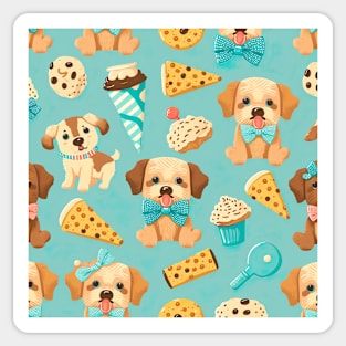 Puppies and treats pattern Sticker